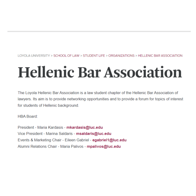 Greek Organizations Near Me - Loyola Hellenic Bar Association